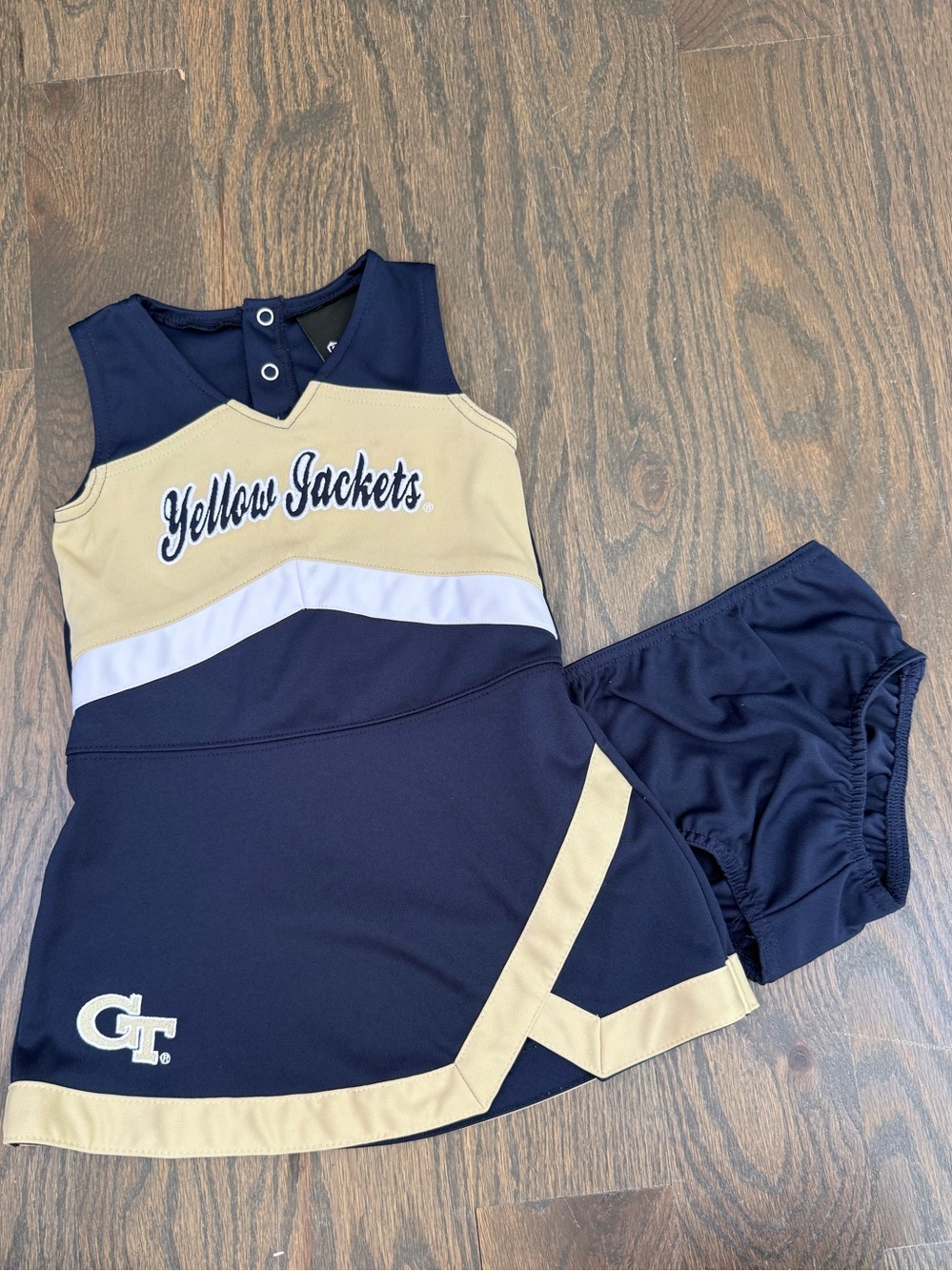 Georgia Tech Yellow Jackets Navy & Gold Cheer Dress with Briefs